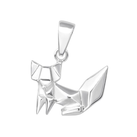 Martin Pere Jewelry - Sterling Silver Dainty Origami Fox Pendant